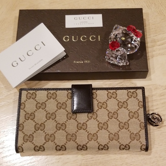 New Gucci Monogram Canvas Wallet With 